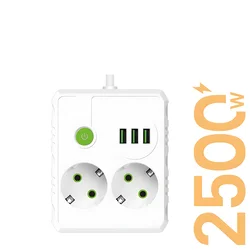 Produžni Kabl sa 2 Utičnice + 3 USB Porta