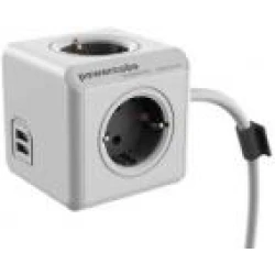 Allocacoc PowerCube Ext.USB 4xSchuco+2USB-5V/2.1A, kabl 3m, 1407/DEEUPC