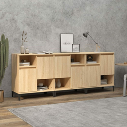 Komoda 3 kom boja hrasta sonome 60x35x70 cm konstruirano drvo