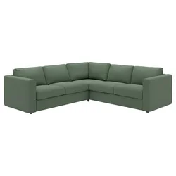 VIMLE Ugaona sofa, 4-sed, Knäbäck sivozelena