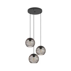 Eglo 901871 - Luster na sajli ALMANZORA 3xE27/60W/230V crna