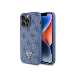 Guess Gripstand 4G Triangle Maska za telefon za iPhone 15 Pro Max, Plava