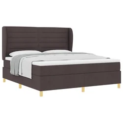 vidaXL vidaXL Box Spring Postelja z Mattresom Temno Rjava 180x200 cm Tkanina, (22052937)