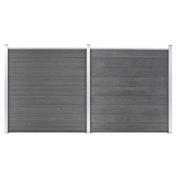 Vidaxl Vrtna ograja WPC 353x186 cm siva