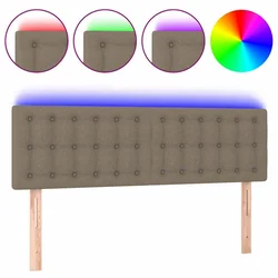 Vidaxl LED posteljno vzglavje taupe 144x5x78/88 cm blago