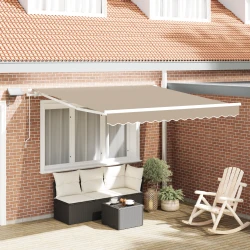 Skrovita tenda Bež 300 x 250 cm Tkanina i čelik