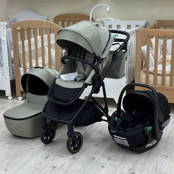 KikkaBoo Kolica Kara 3in1 set sa autosedištem I-Prime I-size i tvrdom korpom Grey (KKB23142 SET)