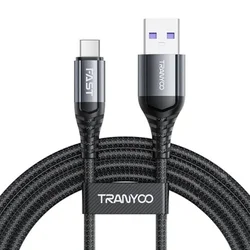 TRANYOO USB Data kabl Type C T-S16C 2m 5A Crni ojačan