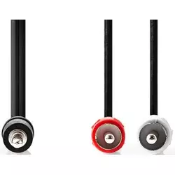 NEDIS CAGL22200BK15, Stereo audio kabl 3,5 mm muški, 2x RCA muški, Niklovani, 1,50 m, Crni