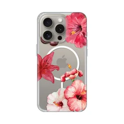 Maska za iPhone 16 Pro 6.3 Hibiscus Print Magsafe, Šarena