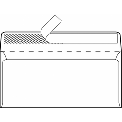 KUVERTA AMERIKANKA 110 x 230 mm BREZ OKNA TRAK BELA 500/1