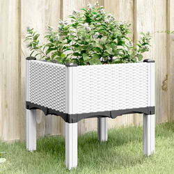 Vrtna sadilica s nogama bijela 40 x 40 x 42 cm PP