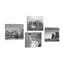 Komplet slik New York v črnobeli varianti - 4x 60x60