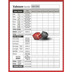 Yahtzee Score Card: 100 Yahtzee Game Record Score Keeper Book for Family and Friend Dice Game