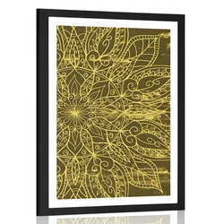 Plakat s paspartujem tekstura Mandale - 30x45 silver