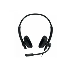 CANYON HS-07, Super light weight conference headset 3.5mm stereo plug,with PVC cable 1.6m, extra USB sound card with PVC cable 1.2m, ABS headset material, size: 16*15.5*6cm. Weight: 100g, Black