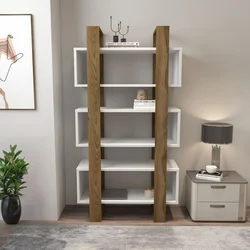Hanah Home Polica za knjige Reina, 80x150x29.5 cm, Orah-bela