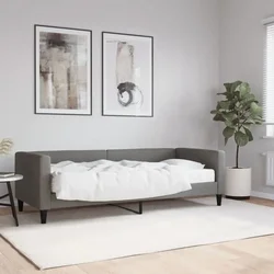 shumee Dnevna postelja z vzmetnico temno siva 80x200 cm blago