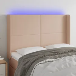 LED uzglavlje boja cappuccina 147x16x118/128cm od umjetna koža