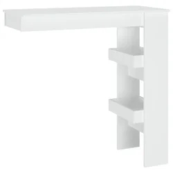 Vidaxl Stenska barska miza bela 102x45x103,5 cm konstruiran les