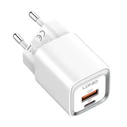 LDNIO Kućni punjač A2318C 20W PD Quick Charge 3.0 sa Type C na Type C kablom beli