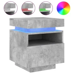 Noćni ormarići s LED svjetlima 2 kom boja betona 40x39x48,5 cm
