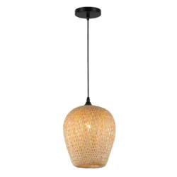 Luster na sajli ALMA, 1xE27/60W/230V, prečnik 23 cm, bambus