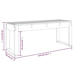 Vrtna klupa boja meda 110 x 38 x 45 cm od masivne borovine