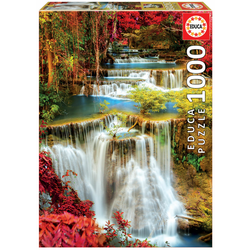 Puzzle Waterfall in Deep Forest Educa 1000 dielov+lepidlo Fix puzzle od 11 rokov EDU18461