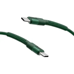 mobilNET pleten kabel 2x Type-C 60W 1M 3A, zelen