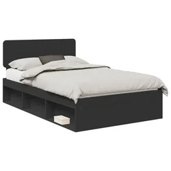 Vidaxl Konstrukcija postelje Črna 135 x 190 cm Masivno borovo les