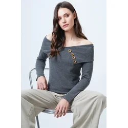 Trend Alacati Stili Ženska bluza Alc-X14673, Antracit