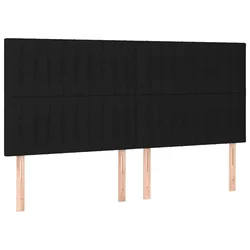 Vidaxl Vzglavje postelje črno 180x5x118/128 cm blago