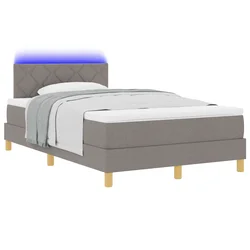 LED Box Spring Krevet Sivo-smeđa 120 x 200 cm tkanina