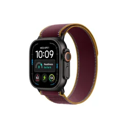 APPLE Watch Ultra 4 GPS + Cellular 49mm Black Titanium Case with Burgundy Trail Loop - S/M (MJC34SE/A)