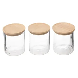 Five Set 3 tegle sa poklopcem 8,5x10,5 staklo drvo