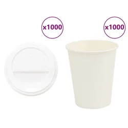 papirnate šalice za kavu s poklopcima 1000 kom 8 oz 200 ml