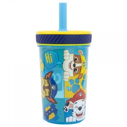 Stor čaša sa silikonskom slamčicom 370ml PawPatrol