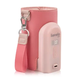 Lionelo Thermup Go Evo električni prijenosni grijač bočica - TERMOSICA s baterijom, Coral Pink