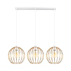 Luster na sajli MAT 3xE27/60W/230V bela/bakarna