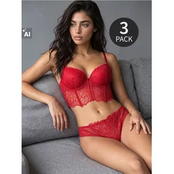 Sinsay - Čipkaste gaćice 3 pack - šareno