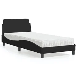 Krevet s madracem Dover crni 80 x 200 cm od tkanine