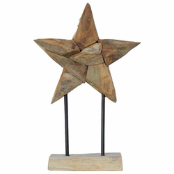 Božićna zvijezda Smeđa 31 x 15 x 46 cm Čvrsto teak drvo