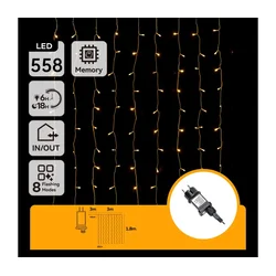 Aigostar - LED spoljašnji božićni svetlosni lanac 558xLED/6W/230V 3x1,8m IP44 topla bela