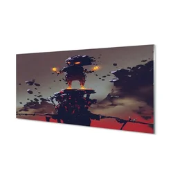tulup.si Steklena slika Ogenj oblika dim 125x50 cm 4 obešalnika