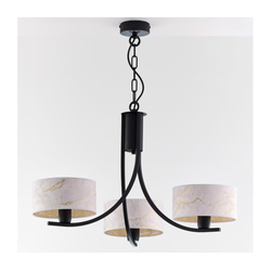 Jupiter 2103 - Luster na lancu ARTHUR 3xE27/15W/230V bela/crna/dekor mramora