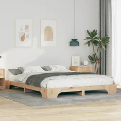 vidaXL Posteljni okvir Rjava 160 x 220 cm Trdna borovina