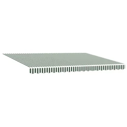 Skrovita tenda Zelena i bijela 450 × 350 cm Poliester i čelik