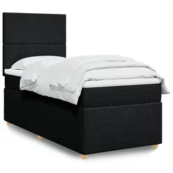 vidaXL Box spring postelja z vzmetnico črn 90x190 cm blago
