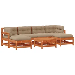 Set lounge namještaja za vrt 7 pcs Voštanosmeđa